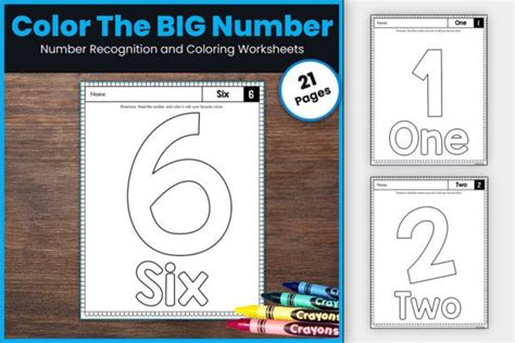 1-20 BIG Number Coloring Worksheets Graphic by TheStudyKits · Creative ...