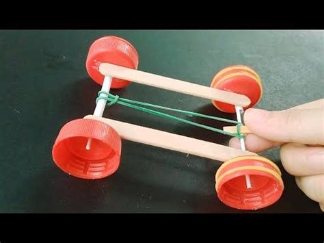 DIY IDEAS How To Make A Mini Rubber Band Car SIMPLE CAR TOY Diy