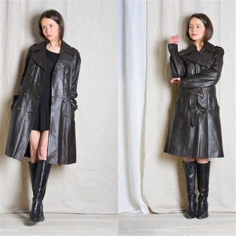 Leather Trench Coat Etsy