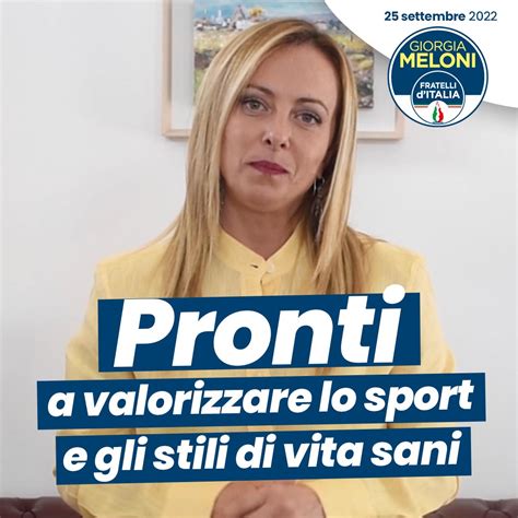 Giorgia Meloni On Twitter Pronti A Valorizzare Lo Sport E Gli