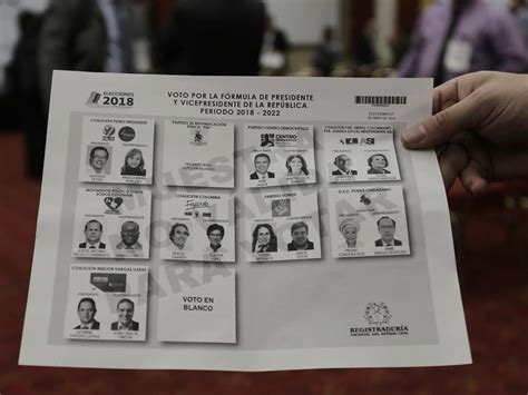 Así Será El Tarjetón Electoral Para Elegir Presidente Este Domingo