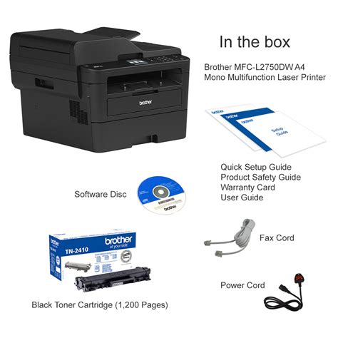 Brother Mfc L2750dw A4 Mono Multifunction Laser Printer Mfcl2750dwzu1