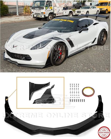 Jmtaat 1 New Front Lip Spoiler Splitter For 2015 2016 2017 2018 2019 Chevrolet C7 Corvette Gm C7