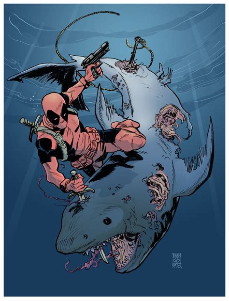 Deadpool Vs Zombie Shark By Deankotz On Deviantart Deadpool Comic