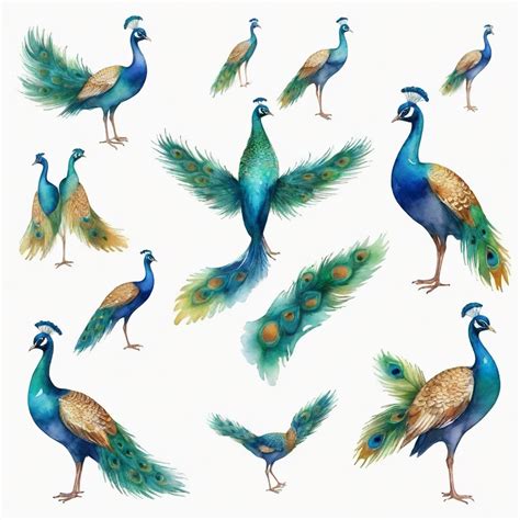 A Drawing Of Peacocks With The Words Peacocks On It Premium Ai Generated Vector