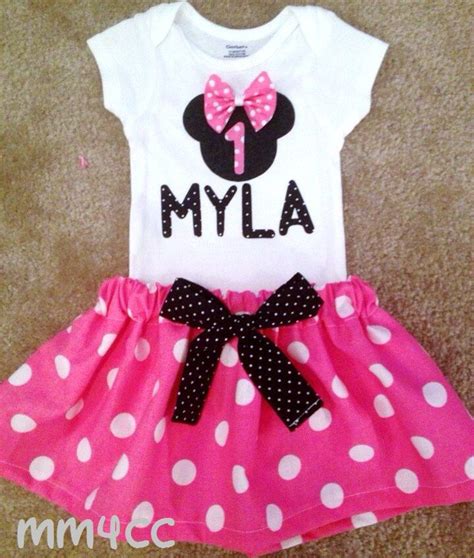 Minnie Mouse Outfit Dress First Birthday Party Pink Skirt Etsy