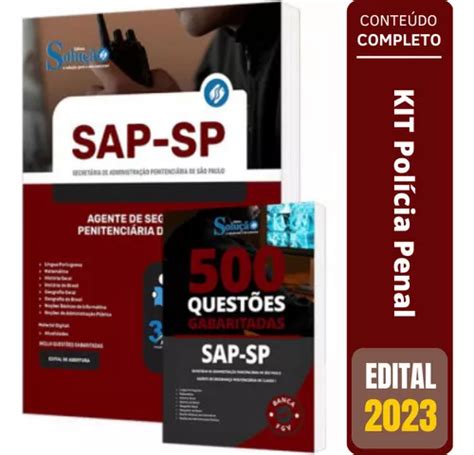 Kit Apostila Polícia Penal Sap Sp 2023 Agente Penitenciário Caderno