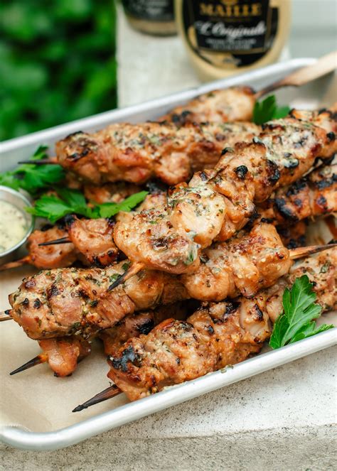 Miso Honey Mustard Chicken Skewers Saltnpepperhere