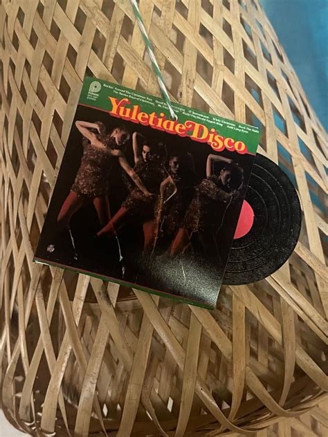 Classic Christmas Tree Ornament Mini Record Album Yuletide Disco Etsy