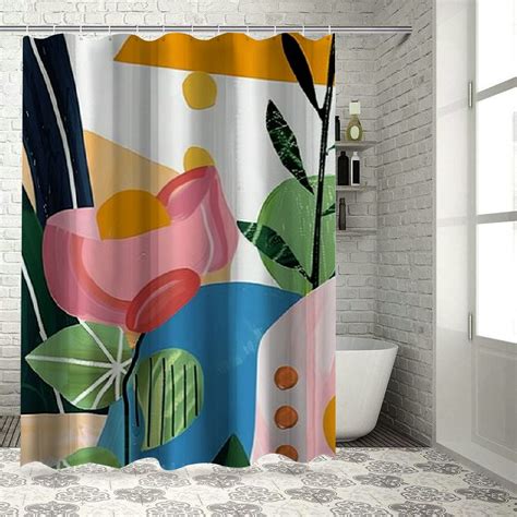 ONETECH Abstract Minimalist Aesthetic Contemporary Shower Curtain Art