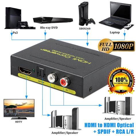 Buy P Hdmi To Hdmi Audio Splitter Optical Spdif Rca L R Extractor