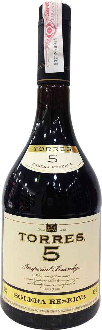 Brandy Torres 5 Solera Reserva 1 Litro precio
