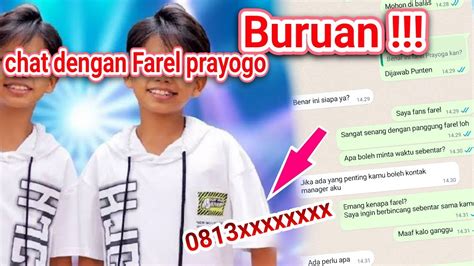 No Wa Farel Prayoga Yang Asli Chat Dengan Farel Prayoga YouTube