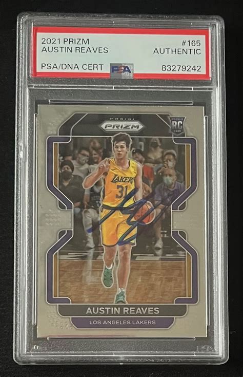 Austin Reaves 2021 Panini Prizm Signed Rookie Card 165 Auto PSA