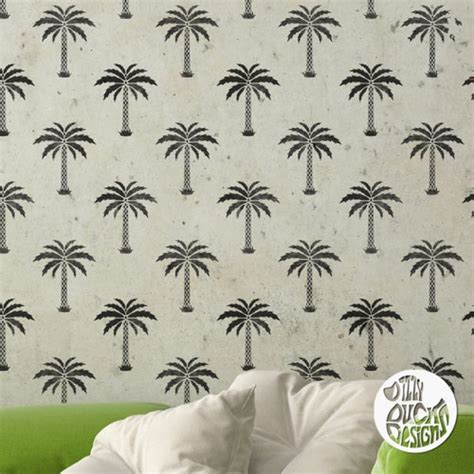 Wall Stencil Palm Tree Allover Stencil For Walls Reusable Etsy