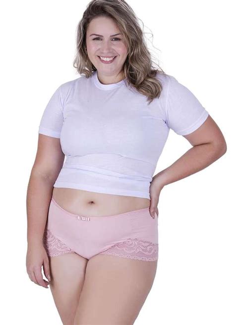 Calcinha Queridinha Plus Size Microfibra Concept Lingerie Romance Rosa