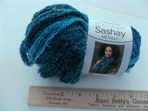 Nos Red Heart Boutique Sashay Metallic Yarn Aquamarine Blue 9951 Lot