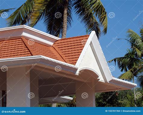 Traditional Sloping Mangalore Tiled Roof Stock Photo Image Of