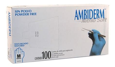 AMBIDERM NITRILO GUANTE EXPLN NEGRO No Estéril MED 100 Pzs Guantes