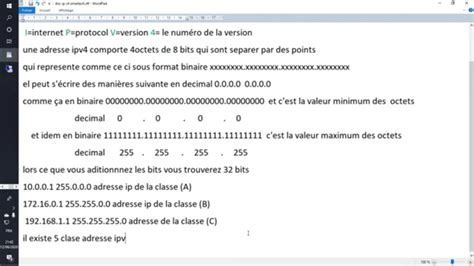 Adresse Ip Et Masques De Sous R Seaux Ipv Internet Protocole Version