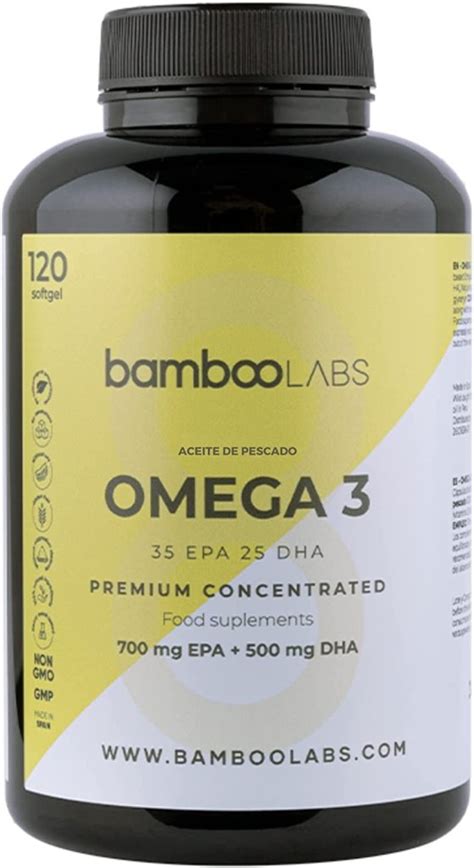 Bamboo Labs Omega 3 Capsulas Aceite de Pescado 120 Cápsulas 2000mg