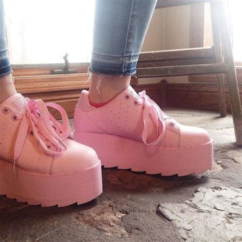 Y R U Platform Wedge Sneakers Pink Shoes Too Big Platform