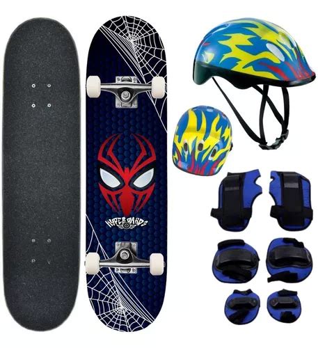 Kit Skate Infantil Completo Capacete Prote O Joelheira Frete Gr Tis