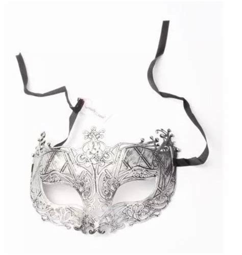 Silver Masquerade Cosplay Silver Mask Halloween Fancy Dress Burlesque ...