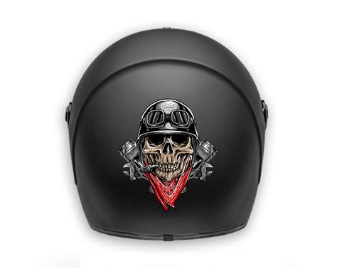 Motorcycle Helmet Decal Sticker Waterproof Cool Skull Etsy