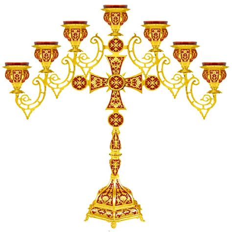 Seven-light lamp with candles † Evagelidis D. Elias