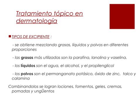 Tratamiento T Pico En Dermatolog A Y F Rmulas Magistrales En Problemas