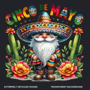 27 Cinco De Mayo Gnomes With Sign PNG Clipart Mexican Festival Tacos