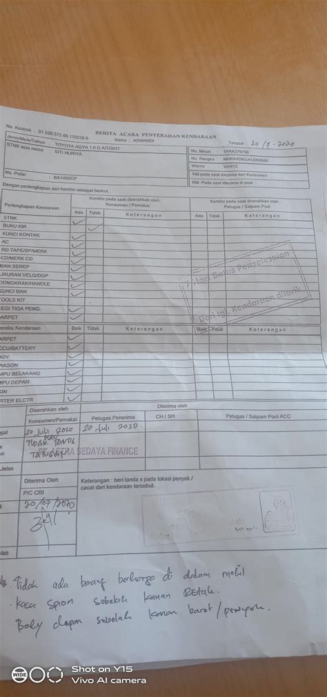 Detail Surat Penarikan Motor Koleksi Nomer