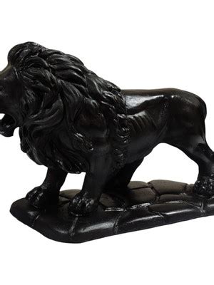 Leao De Juda Estatueta Decorativa Grande De Resina Preto Compre