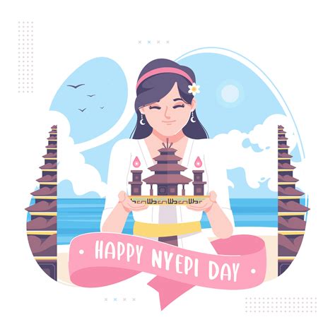 Happy Nyepi Day Means Bali S Day Of Silence Greeting Card