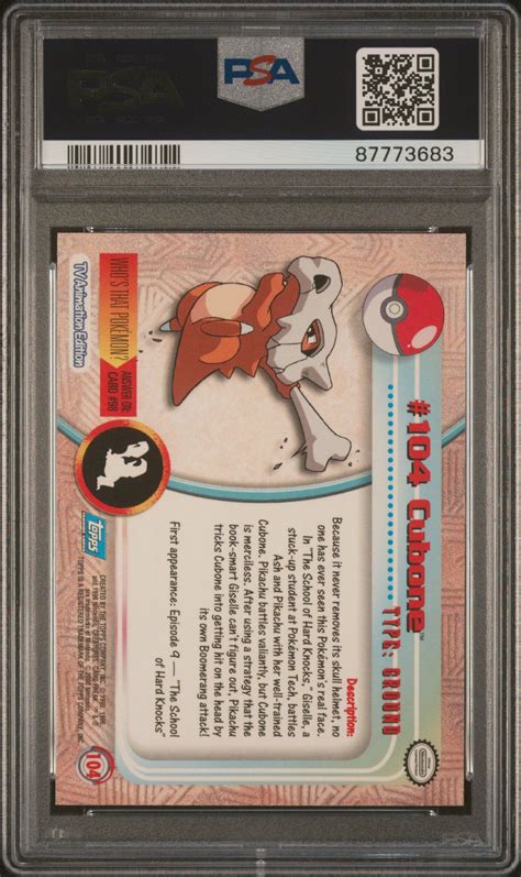 Topps Pokemon Tv Animation Series Cubone Psa Gamestop