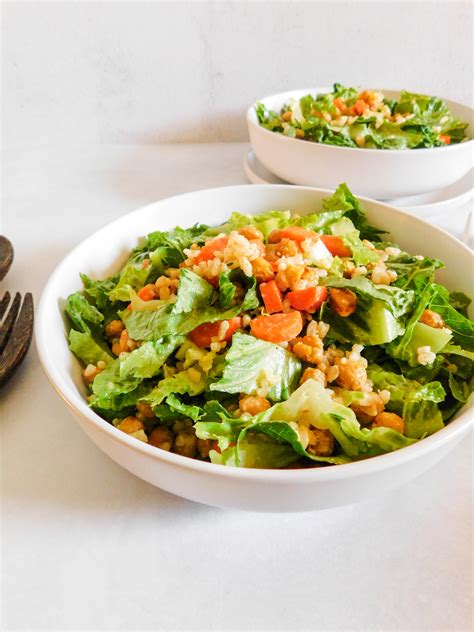 Roasted Chickpea Salad With Tahini Dressing - Supermom Eats