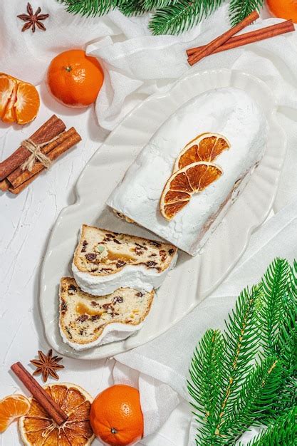 Premium Photo Traditional Christmas Stollen German Cake European