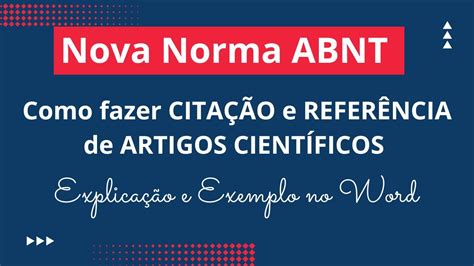 Como fazer CITAÇÃO e REFERÊNCIA de ARTIGO CIENTÍFICO na norma ABNT 2023