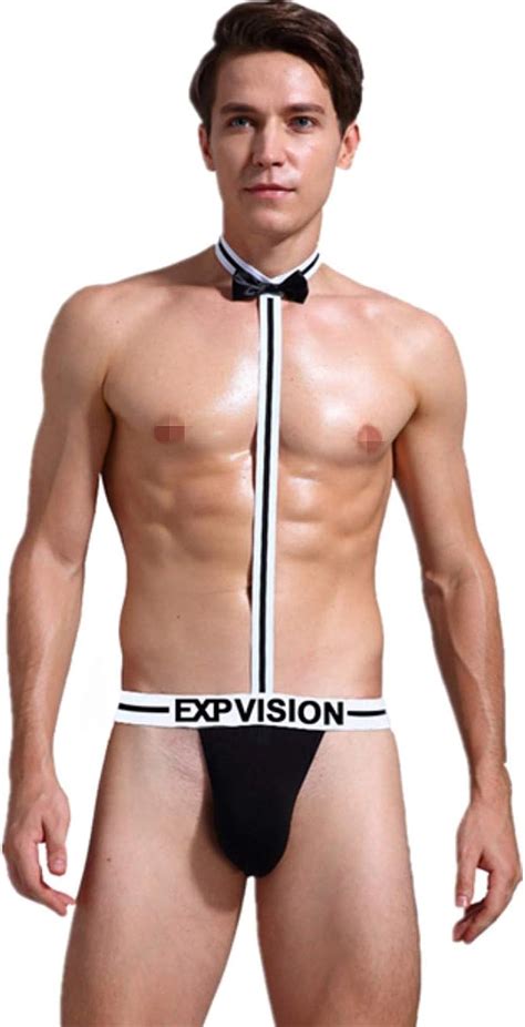 Men Sexy Underwear Bow Tie Briefs Pouch Thong Mens Low Rise Lingerie Premium Cotton Comfort