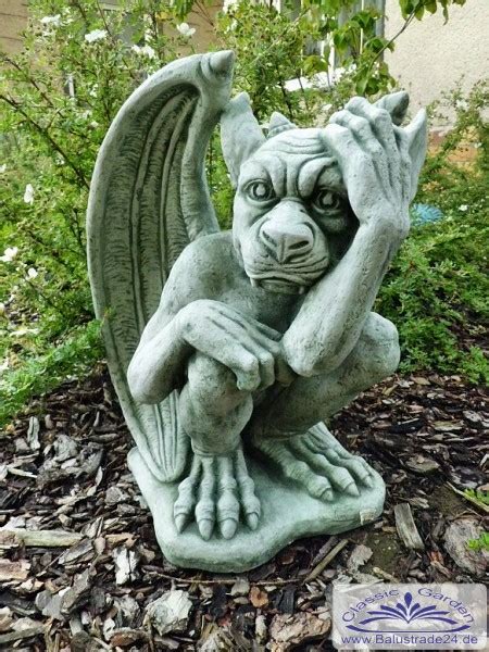 Gargoyle Figur Mit Flügel Mauerwächter Drachenfigur Als Gartendeko