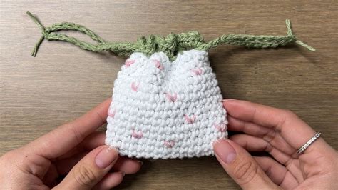 Mini Crochet Strawberry Drawstring Pouch Free Pattern And Tutorial