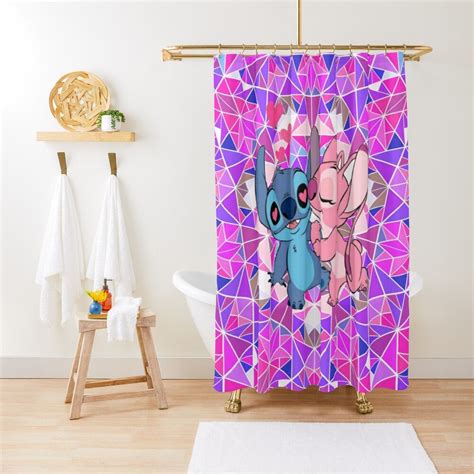 Stitch And Angel Lilo And Stitch Shower Curtain By Sienasch In 2022