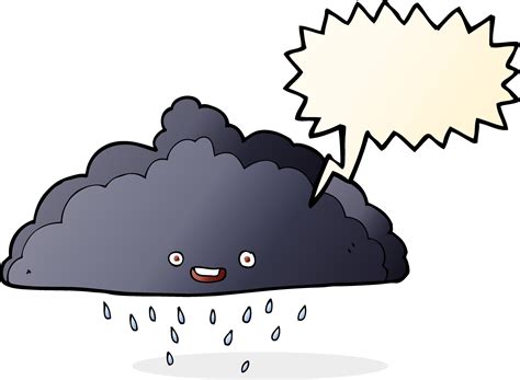 cartoon rain cloud with speech bubble 12312645 Vector Art at Vecteezy