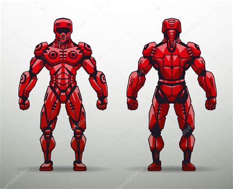 Soldado Cyborg rojo vector gráfico vectorial IvanNikulin imagen