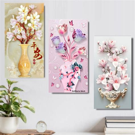 Jual Hiasan Dinding Bunga Realistik Aesthetic X Wall Decor