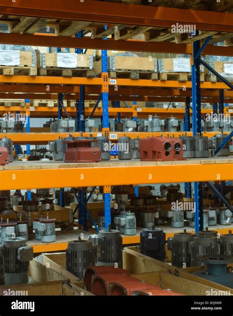 Industrial Shelving In Factory Stock Photo Alamy