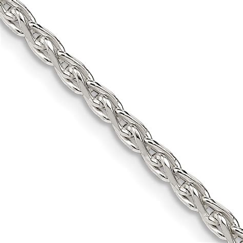 Sterling Silver 2 75mm Diamond Cut Spiga Chain Unclaimed Diamonds