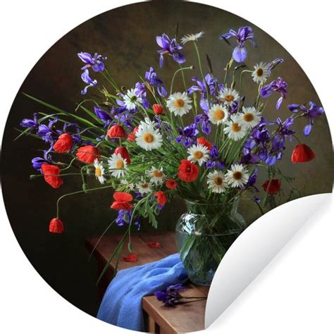 Wallcircle Muurstickers Behangcirkel Bloemen Thee Stilleven