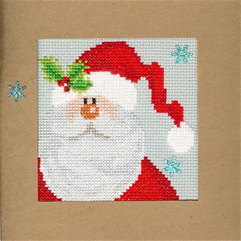 Bothy Threads Christmas Card Xmas Snowy Santa Jk S Cross Stitch